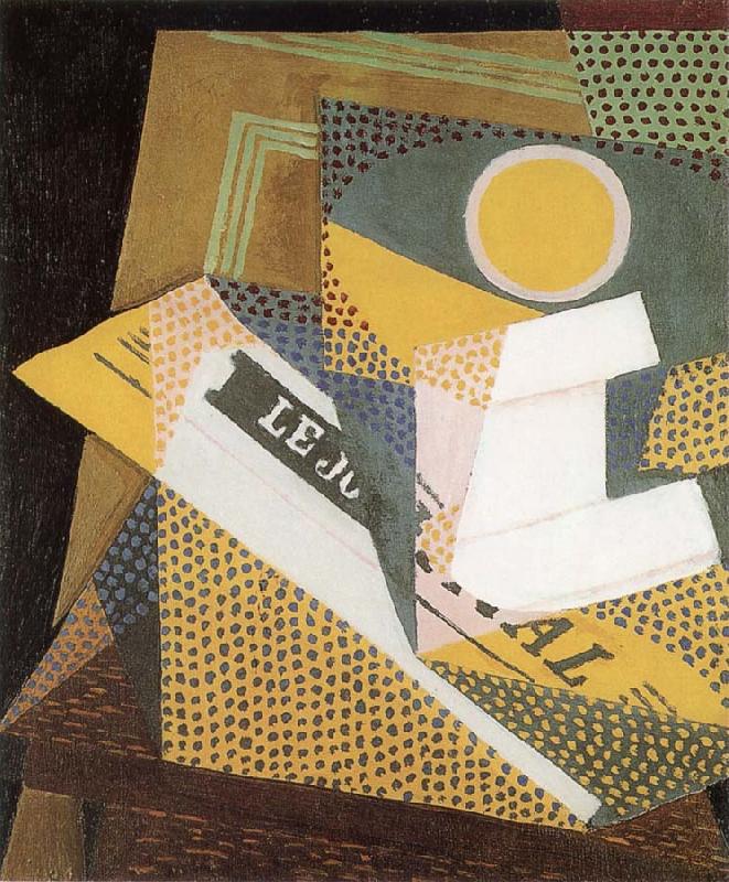 Juan Gris Newpaper and Fruit dish